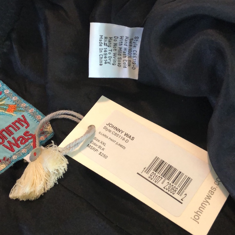 JOHNNY WAS Size XXL ILLARIA 100% Silk Pull-On Drawstring Elastic Waist $250 NEW - Picture 14 of 16